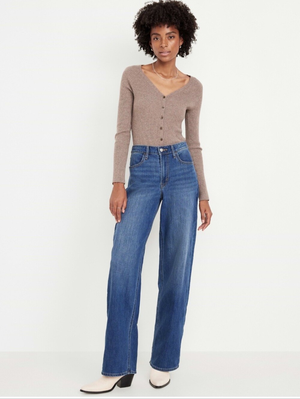 Old Navy Wow High Rise Wide Leg Med Wash Jeans 6